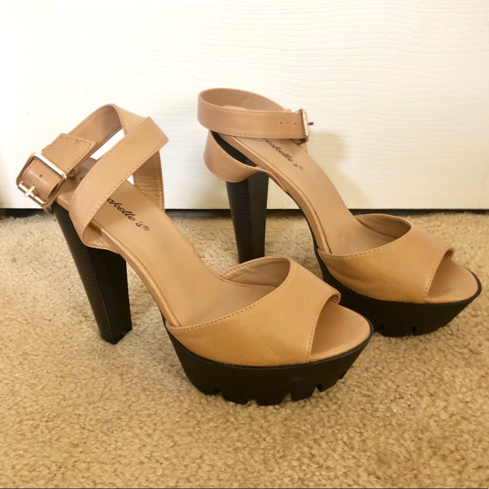 Tan Platform Heel combat style